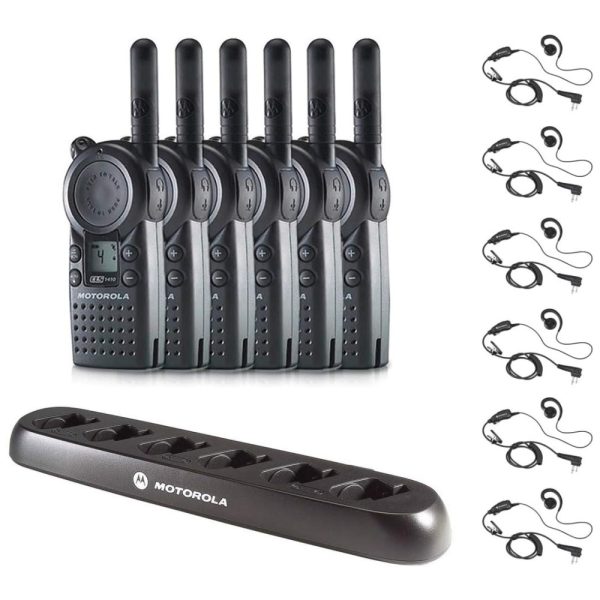 ectq6o5nht010b_0 jpg - Rádio Comunicador Walkie Talkie Motorola CLS1410 com Fones de Ouvido e Carregador de 6 Vias