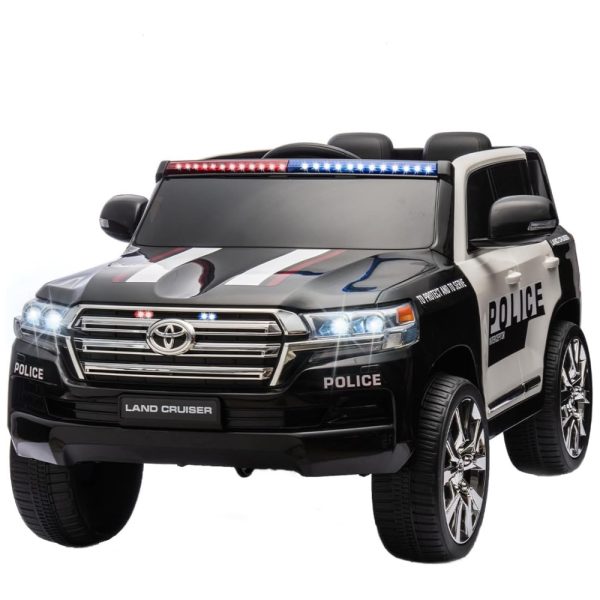 ectq6sf9qqbd0b_0 jpg - Carro Elétrico Infantil de Polícia com Controle Remoto, Música, Luzes LED e Velocidade Máxima de 8 km h, 24V, Kidsera, Preto e Branco