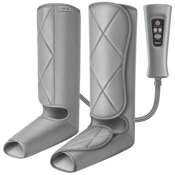 ectq6x4d5bs70b_0-2 jpg - Massageador Elétrico de Compressão para Pernas e Pés 5 Modos e 4 Intensidades, Bivolt, RENPHO HY 1117A, Cinza