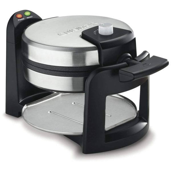 ectq6yrfwck80b_0 jpg - Máquina de Waffle, assa dos 2 lados, 1000W, preto e prata, 110v, CUISINART, Prateado