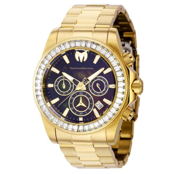 ectq730222_mt_vni_0 jpg - Relógio masculino TechnoMarine Manta Ray com mostrador em madrepérola 42 mm. Ouro TM 222037