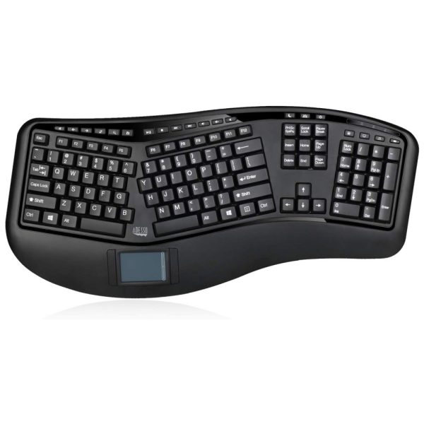 ectq76c2lb770b_0-2 jpg - Teclado Ergonômico Dividido Sem Fio Recarregável Reduz a Tensão das Mãos com Descanso de Mãos e Touchpad Embutido, ADESSO WKB 4500UB, Preto