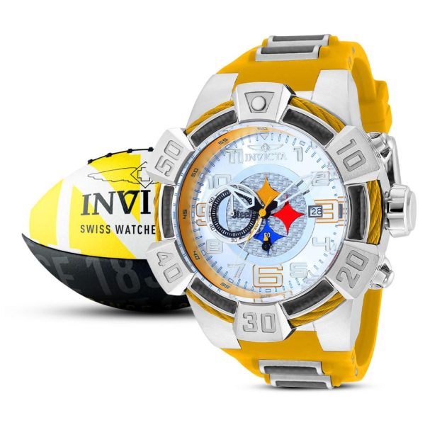 ectq77753_vni_0 jpg - Relgio masculino NFL Pittsburgh Steelers 52 mm. Amarelo. Bronze 35777, Invicta