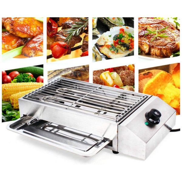 ectq778rjj790b_0 jpg - Churrasqueira Grill Elétrica até 6 Porções em Aço Inoxidável, 110V 2800W, YIYIBYUS, Prata