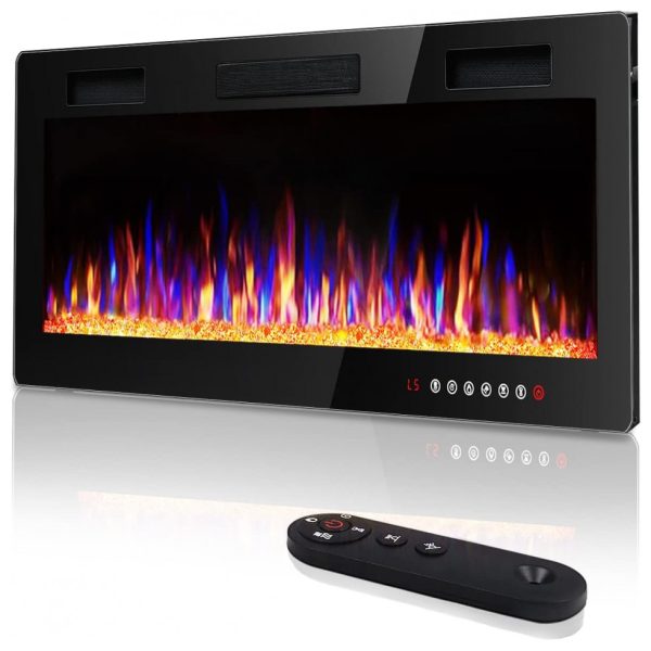 ectq7953pch80b_0-1 jpg - Lareira Elétrica Vitesse 42 FP C3 de Embutir A45x106L com Controle Remoto e Digital, Luz LED, Chamas Multicolorida e Temporizador, 110V, 1500W, Preta