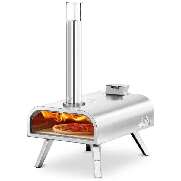 ectq7g8mlfjc0b_0 jpg - Forno de Pizza Externo Portátil a Pellets de Madeira em Aço Inoxidável, Big Horn, Prata