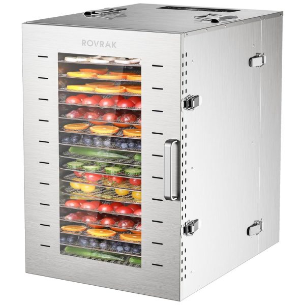 ectq7jzv1cpb0b_0 jpg - Desidratador de Alimentos Profissional com 16 Bandejas em Aço Inoxidável, 110V 1500W, ROVRAk