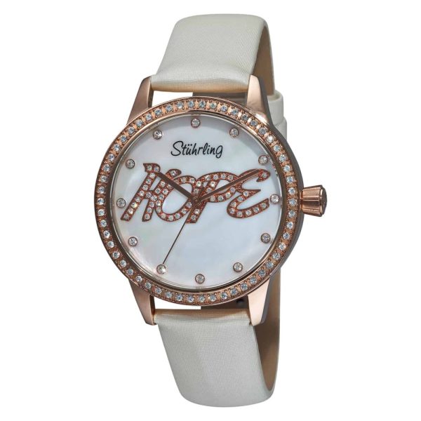 ectq7p5411_h915_0 jpg - Relogio feminino Lady Hope 519H com pulseira de couro off white e mostrador branco rosa de 38mm Stuhrling.