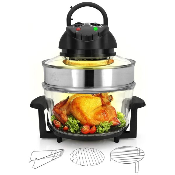 ectq7zctx14c0b_0-1 jpg - Fritadeira Elétrica AirFryer 17L com Tigela de Vidro, 1200W 110V, NutriChef, Preta