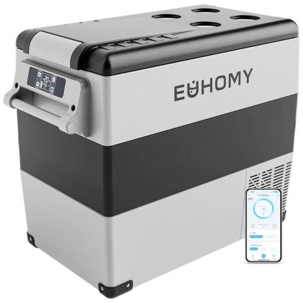 ectq834fzcn80b_0 jpg - Euhomy Cooler, Geladeira Elétrica Automotiva 55L Portátil, 12V DC 110V AC