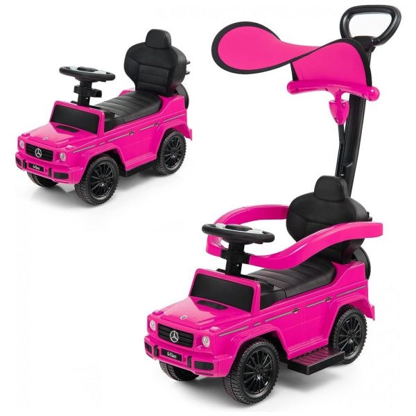 ectq83jhp57b0b_0 jpg - Carrinho de Passeio Infantil 3 em 1 com Alça, Buzina e Compartimento de Baixo do Assento para Crianças de 1 a 3 Anos, Costzon Mercedes Benz, Rosa