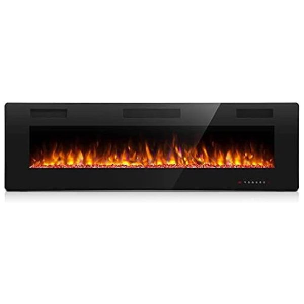 ectq8549h3b90b_0 jpg - Lareira Elétrica de Embutir A45x172L com Controle Remoto, Digital e Luz LED, Chamas Multicolorida e Temporizador, 1500W, 110v, ANTARCTIC STAR, Preto