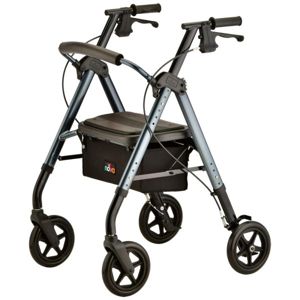 ectq8cwwp2680b_0 jpg - Andador Adulto Idoso com Apoio de Braço, Assento Acolchoado e Cesto, Suporta até 158 kg, NOVA MEDICAL PRODUCTS 4262BL, Cinza