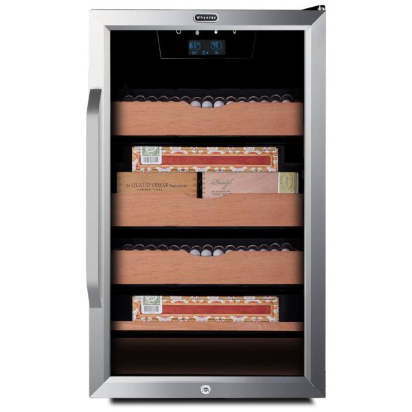 ectq8dpwzxn80b_0-2 jpg - Umidor para Charutos Elétrico com Capacidade para 650 Charutos, Sistema de Aquecimento e Resfriamento Integrado, 110V, Whynter, Prata e Preto