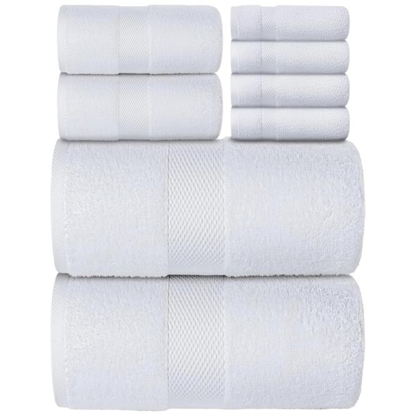 ectq8jfql9g70b_0 jpg - Jogo de Toalhas de Luxo para Hotel, Altamente Absorventes com 8 Peças e 100 Algodão, White Classic, Branca