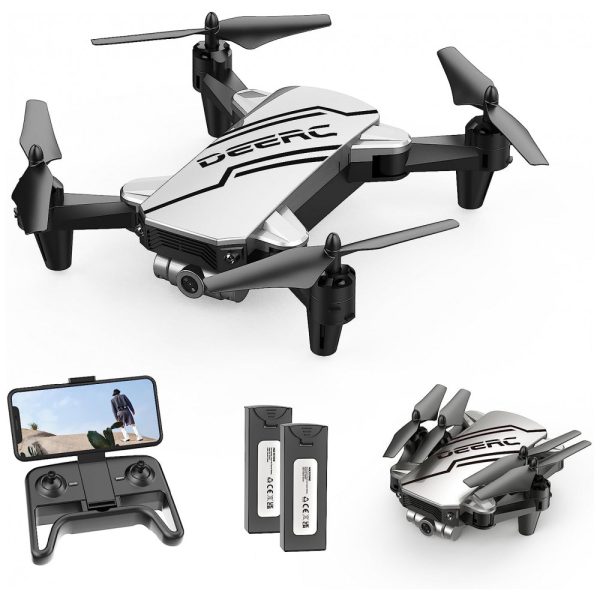 ectq8l98bv680b_0 jpg - D20 Mini Drone para Crianças com Câmera 720P HD FPV Controle Remoto, 2 Baterias, DEERC, Cinza