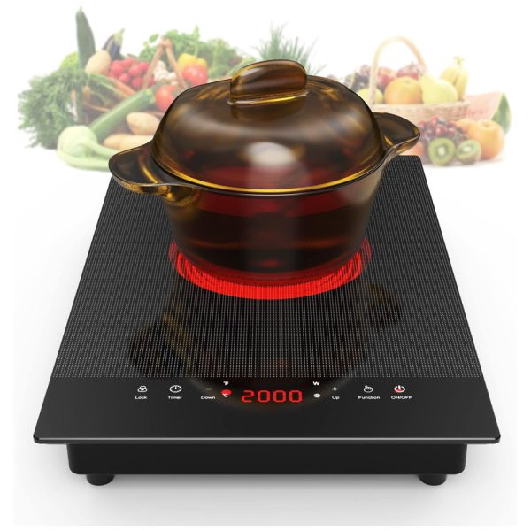 ectq8r66z99b0b_0 jpg - Cooktop Elétrico de Indução Portátil com Painel Digital, Queimador Único, 9 Níveis de Potência, Trava para Crianças, Temporizador e Proteção Contra Superaquecimento, 110V 2000W, VBGK, Preto