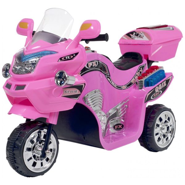 ectq8v3hi6110b_0 jpg - Moto Elétrica Infantil a Bateria 6V 3 Rodas com Sons e Luzes, Idade Rec 3 a 5 anos, LIL RIDER, Rosa