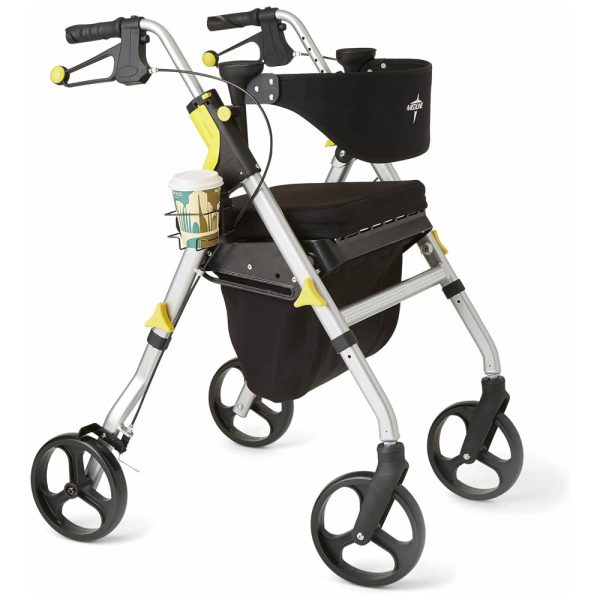 ectq8wqy5pp00b_0-1 jpg - Andador para Idoso Dobrável até 136kg com Assento, Freios e Porta Copos, Medline, Prata