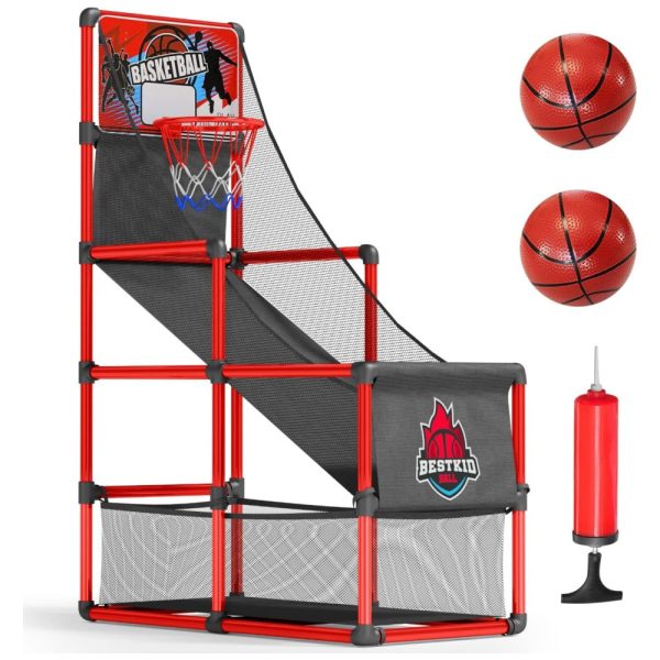 ectq8xtlfjw70b_0 jpg - Cesta de Basquete Arcade Inclui Bola, Ideal Como Presente de Festa Para Pequenos Atletas de 3 a 9 Anos, BESTKID BALL, Vermelha