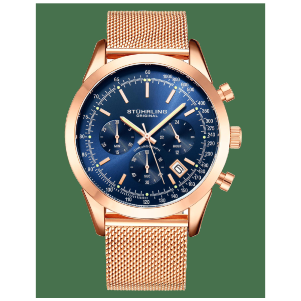 ectq8_5793_0-1 png - Relógio Masculino Stuhrling Rialto 3975L Quartzo 42mm com Cronográfo, Ouro Rosa e Azul