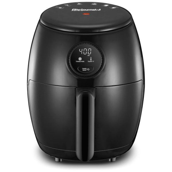 ectq92lbltf80b_0-1 jpg - Fritadeira Elétrica AirFryer 2L de Capacidade e Painel de Controle Digital, 1000W, 110V, ELITE GOURMET EAF2612D, Preto