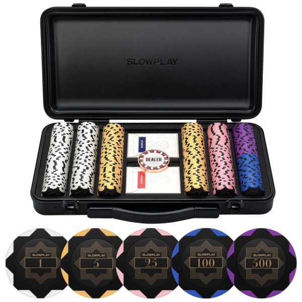 ectq997zl3280b_0 jpg - Maleta de Poker com Detalhes de Couro e 300 Fichas Numeradas para Texas Holdem, SLOWPLAY, Preta