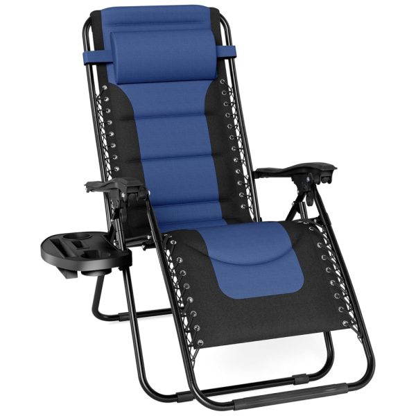 ectq9hb1sj770b_0 jpg - PHI VILLA Cadeira Reclinável Ajustável Gravidade Zero com Apoio de Cabeça e Porta Copos, Azul