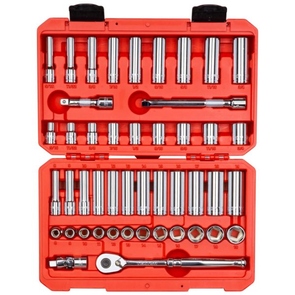 ectq9jxjr6p70b_0 jpg - Ferramenta Automotiva Soquete e Catraca de 6 Pontos de Acionamento 8 a 19mm 47 Peças com estojo, TEKTON SKT15301, Vermelho