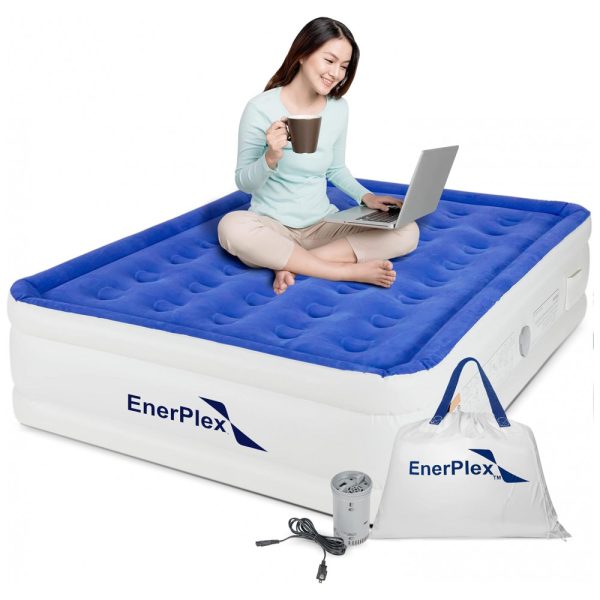ectq9nkgkt7b0b_0 jpg - Colchão Inflável Casal com Bomba Embutida, Para até 300KG, EnerPlex, Azul