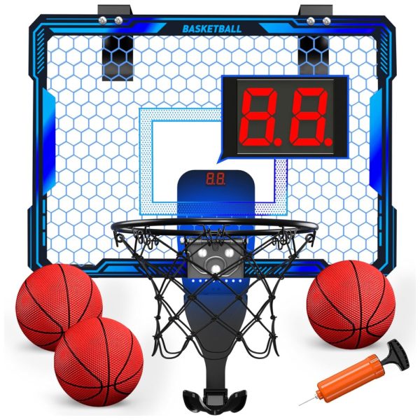 ectq9q127ppc0b_0 jpg - Cesta de Basquete com 3 Bolas, Placar Eletrônico, Volume Ajustável, Luzes LED de 7 Cores e 3 Modos de Jogo, Ideal para Crianças e Adultos, HYES, Azul