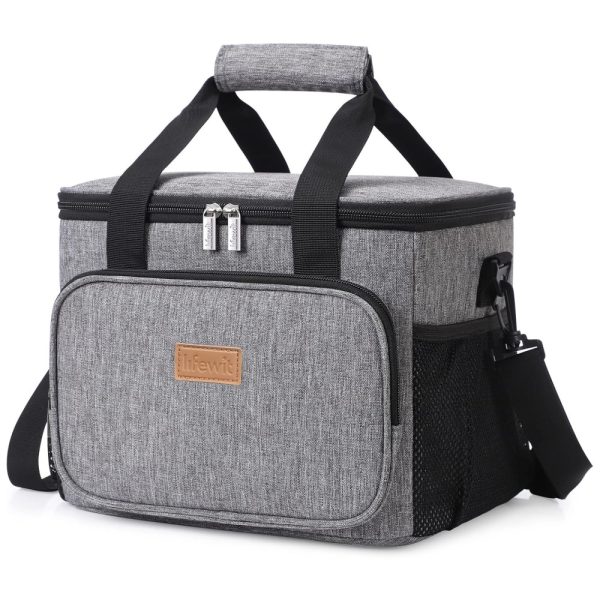 ectq9zskg8870b_0 jpg - Bolsa Térmica Portátil 15L, Mantém Quente, Frio Por até 5H, LIFEWIT, Cinza