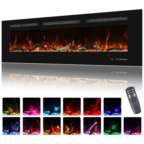 ectqb2ls1mmb0b_0 jpg - Lareira Elétrica de Embutir A44x172L com Temporizador e Chamas Realista, 110V 1500W, Oxhark Flame, Preta
