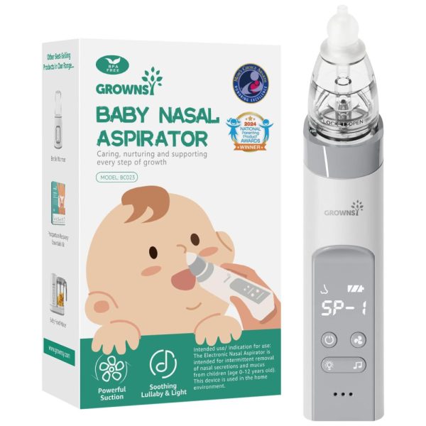 ectqb3dhwmc80b_0 jpg - Aspirador Nasal Elétrico para Bebê GROWNSY Recarregável e Automático com 3 Bicos de Silicone, Cinza