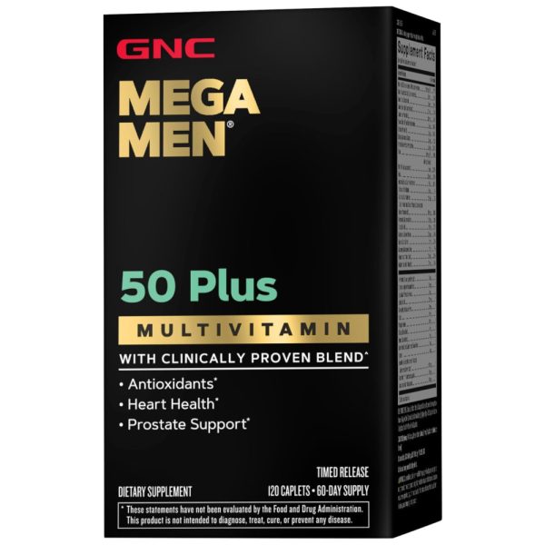 ectqb4lnsw3d0b_0 jpg - GNC Mega Men 50 Plus Multivitamínico , Saúde do Coração , Suporte para Próstata e Circulação , 120 Cápsulas, Fórmula avançada para homens.