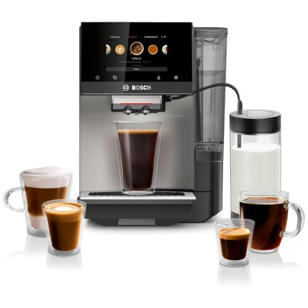 ectqbm2bkywc0b_0 jpg - Máquina de Café com Home Connect, Recipiente de Leite em Vidro, 36 Variedades de Café com Coffee World e Xícara Dupla, 110V 800W, Bosch Série 800 TPU60501, Prata Metálico