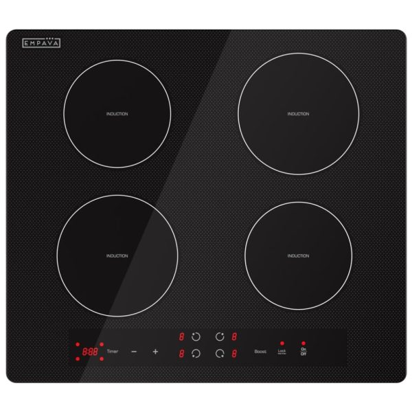 ectqbt1rvg180b_0 jpg - Cooktop Elétrico de Indução para Embutir 24 61CM com 4 Queimadores em Vidro Cerâmico, 220V 2700W, Empava, Preto