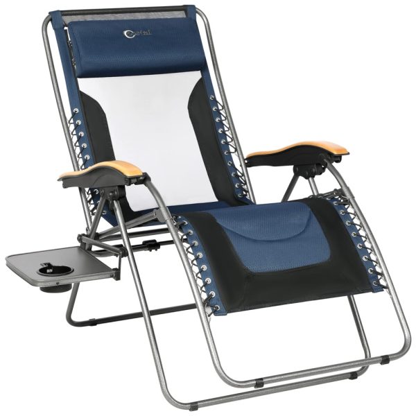 ectqc86559g70b_0 jpg - Cadeira Reclinável Ajustável Gravidade Zero com Apoio de Cabeça e Porta Copos, PORTAL EA FC630 68015XL BL, Azul