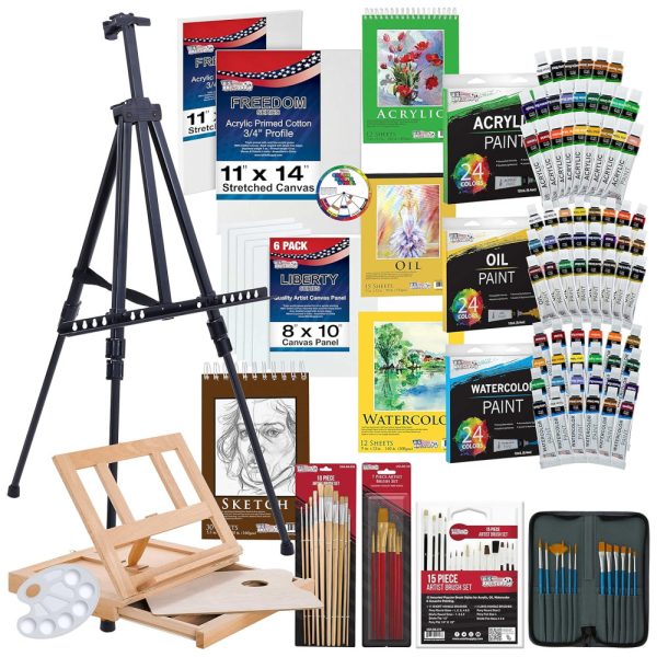 ectqccjuuqq00b_0 jpg - U.S. de Pintura Conjunto ístico com 133 Peças, Inclui 72 Tintas, US ART SUPPLY KIT ALL D130, Marrom