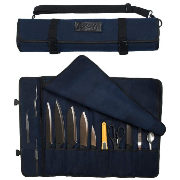 ectqcgyfngh80b_0-1 jpg - Estojo, Bolsa Portátil para Facas com 10 Slots, Facas não Incluídas, ASAYA, Azul