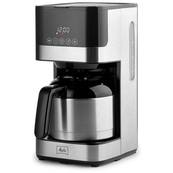 ectqcjfr2fq90b_0 jpg - Cafeteira Programável 1,9L em Aço Inoxidável com Painel Digital e Jarra Térmica, 1000W 110V, Melitta, Prata