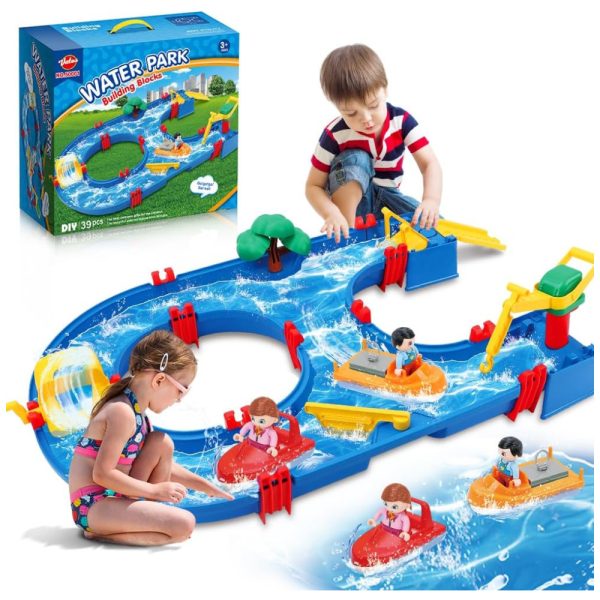 ectqckvk9fpc0b_0 jpg - Mini Parque Aquático Playset com 39 Peças para Crianças de 3 a 12 Anos, Vatos, Azul