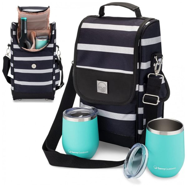 ectqcqzjcvh70b_0 jpg - Bolsa Térmica Para Transporte de Vinhos, até 2 Garrafas, com 2 Copos Incluídos, e Branca, ONE SAVVY GIRL, Preto