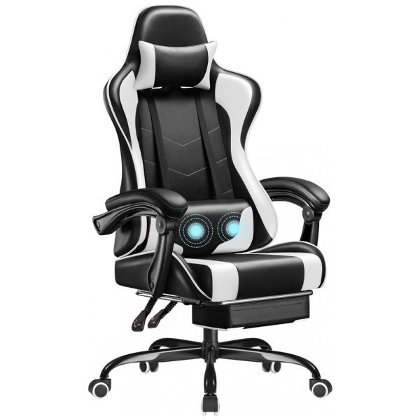 ectqcv3m7q4c0b_0 jpg - Cadeira Gamer Reclinável e Giratória com Apoio para Lombar e Cabeça, Homall, Branca