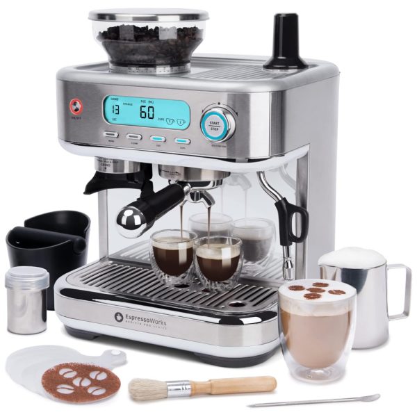 ectqdljqm2nb0b_0 jpg - Máquina de Café Expresso EspressoWorks 15 Bar com Vaporizador Embutido, 110V 1350W Prata