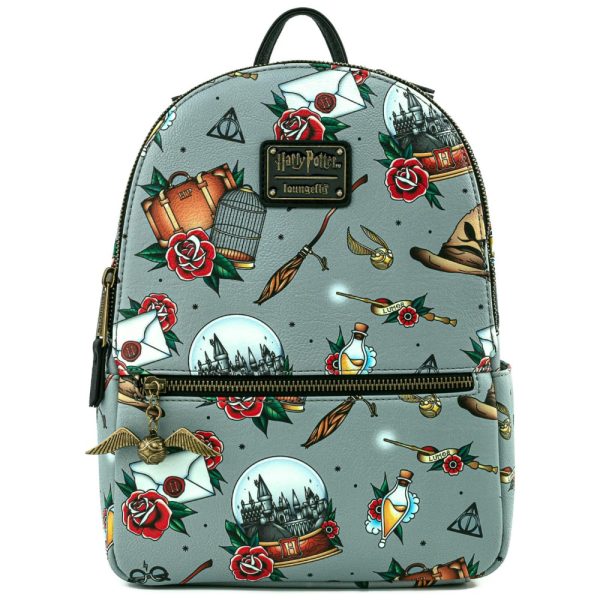 ectqdmv1rfp70b_0 jpg - Mochila Escolar Infantil Loungefly Harry Potter para Crianças a Partir de 12 Anos, Cinza