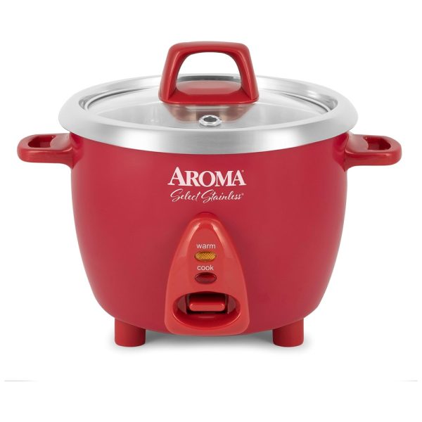 ectqdpyqpfk80b_0 jpg - Panela Elétrica de Arroz, 1,4 L, 400W, vermelha, 110v, AROMA HOUSEWARES ARC 753SGR, Vermelho