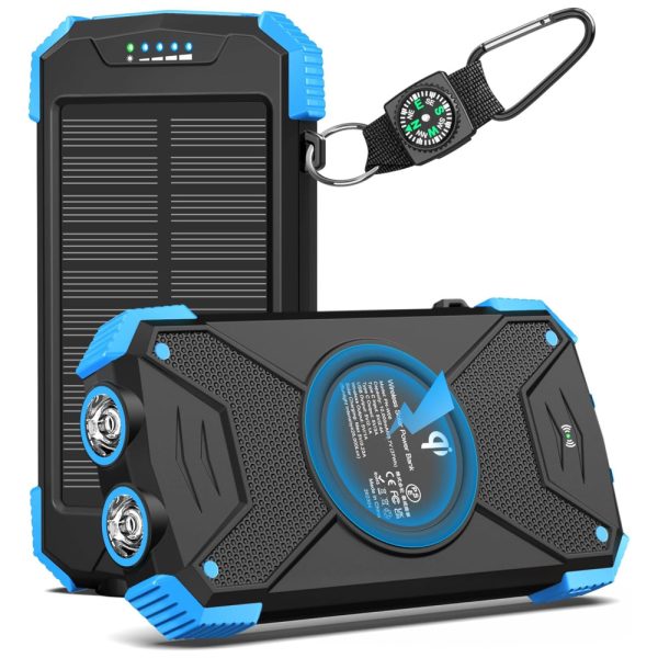 ectqdwd9zhp70b_0 jpg - Powerbank Carregador Sem Fio 10.000mAh Bateria Externa Solar LED Bússola Vamping Praia Prova Dágua Chuva