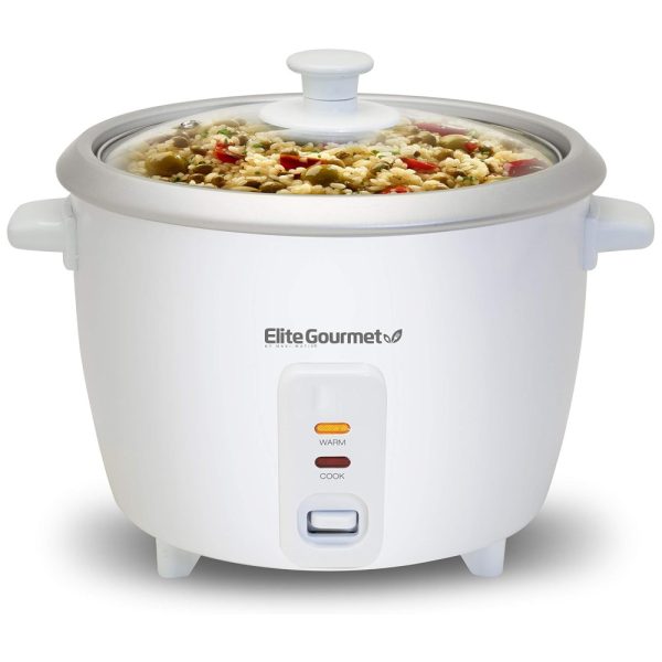 ectqedau2b000b_0 jpg - Panela Elétrica de Arroz, 1,4 mL, 300W, branca, 110v, ELITE GOURMET ERC 003, Branco