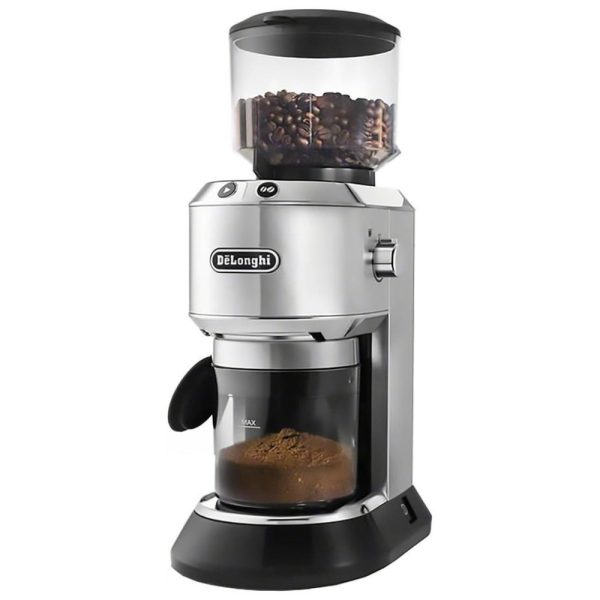 ectqefal0pj10b_0 jpg - Moedor de café cônico Dedica com acessório de portafiltro, 6,9 x 11,2 x 18,1 polegadas, prata, DELONGHI KG521, Preto